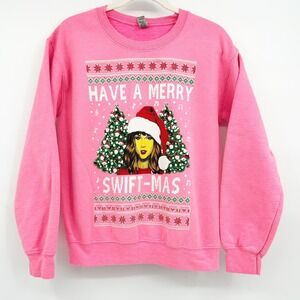 Gildan Taylor Swift Have a Merry Swiftmas Ugly Christmas Sweater Sweatshirt S